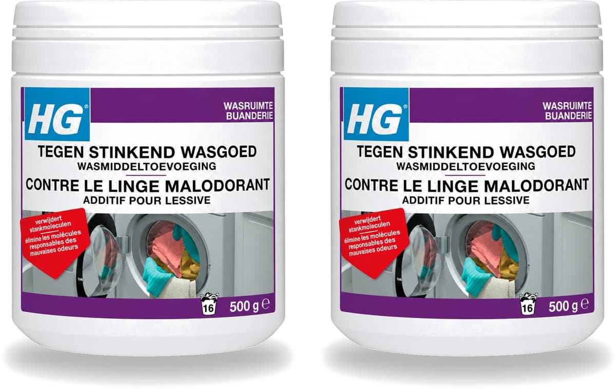 2 x HG - Wasruimte - Tegen Stinkend Wasgoed - Wasmiddeltoevoeging - 500 g - Voordeelverpakking - 2 stuks — afbeelding 1