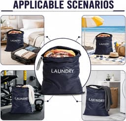 Zolara Waszakken, nylon, waterdicht, opvouwbaar, voor op reis, compatibel met thuis, op reis en op vakantie, lichtblauw - ShopVlot — thumbnail 5