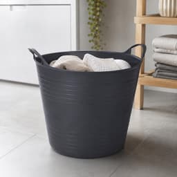 Flexibele kuip - zwart - 40 liter - met handvatten - 45 cm - kunststof - emmer - wasmand — thumbnail 4