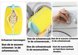1 stuk - Herbruikbare schoenpoetszak - Chenille mesh schoonmaakzak (geel) — thumbnail 5