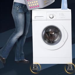 4 stuks Wasmachine Ondersteuning -Verstelbare Hoogte Anti-vibratie Wasmachine Voetkussens voor Wasmachine en Droger-Antislipmat kunststof schokabsorberende beugel-Wasmachine voeten verstelbare voet，grijs — thumbnail 5