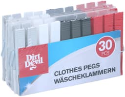 Dirt Devil Kunststof wasknijpers - 60x knijpers - Rood/zwart/wit/grijs - 7 cm - kunststof — thumbnail 3