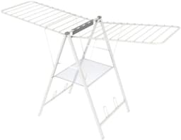 DailySupplies® Droogmolen met Voet voor Camping & Thuis - Wasrek Staand - Droogrek Inklapbaar - Wit — thumbnail 2