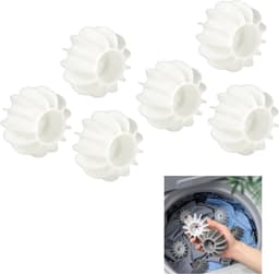 6-stuks wasballen -Wasballen voor wasmachine - Herbruikbare wasballen - Siliconen wasballen - Anti-klit wasballen - Huishoudelijke wasballen - Geschikt voor wasmachines, drogers en stoomdrogers - Wit — thumbnail 1