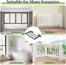 Unyqoos® Ruimtebesparende wasdroger met verstelbare armen voor balkon en badkamer — thumbnail 2