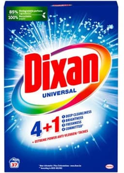 2 x Dixan Universal - Waspoeder en Vlekverwijderaar - Extreme Power - Witte en Gekleurde Was - 37 Wasbeurten - Waspoeder - Vlekkenverwijderaar - Wasmiddel - Waspoeder Wit - Waspoeder Gekleurd — thumbnail 2