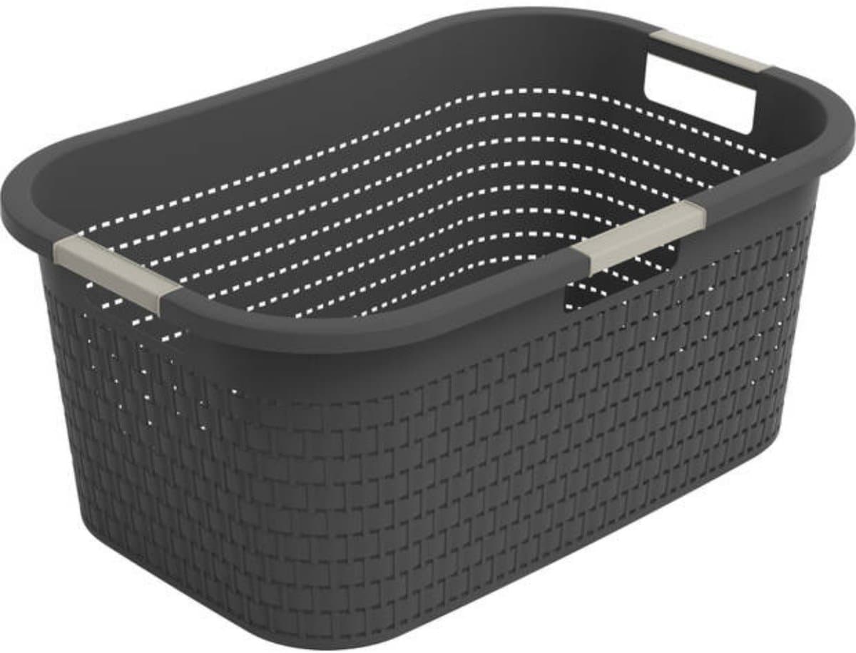 Rotho - Wasmand - 40L Country - Antraciet — afbeelding 1