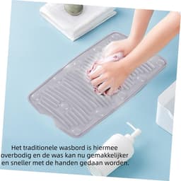 1 stuk - Siliconen wasbord - Opvouwbaar - Verdikte zuignap - Antislip - Mini multifunctioneel draagbaar wasbord voor thuis - Grijs — thumbnail 2