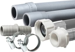 2,5m Dparts aanvoerslang en afvoerslang verlengset - 19 x 21 mm - 3/4" - wasmachine en vaatwasser afvoer en toevoer slang verlengen - waterslang verlengslang - wasmachineslang koppelstuk met slangklemmen — thumbnail 1