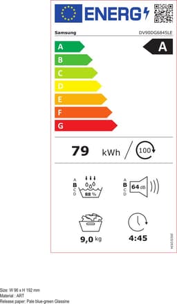 SAMSUNG DV90DG6845LEU3 - Warmtepompdroger - 9 kg - 64 dB - Energielabel A Warmtepompdroger — thumbnail 2