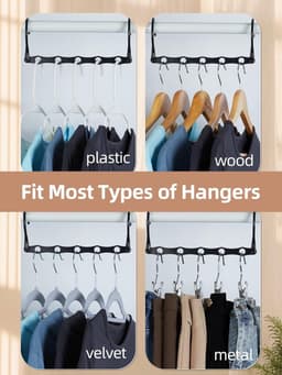 10-pack magische hangers, ruimtebesparend, sterk plastic voor het ophangen van zware kleding — thumbnail 2