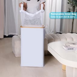 Opvouwbare Wasmand met Deksel - Ruimtebesparende Wasmand voor Kleine Ruimtes — thumbnail 5
