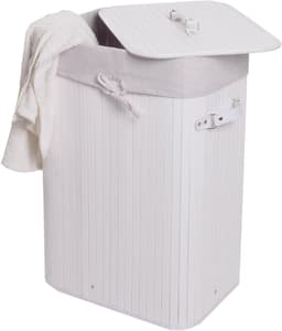 Wasmand MCW-C21, Wasbox Wasbox Wasbox, bamboe 61x43x32cm 70l ~ wit — thumbnail 4