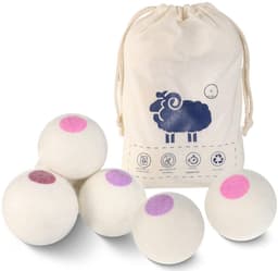 Goodivery® - Droogballen - Aroma Diffuser - Wol Drogerballen - 6 Stuks Wasverzachter Vermindert kreuken en is Herbruikbaar Droogballen van Schapenwol - 6x6x6cm - Wit — thumbnail 1