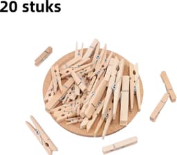 20 stuks - originele houten clips in houtkleur - geschikt voor het opbergen van fotoclips - van hout - 3,5 cm * 0,7 cm — thumbnail 1