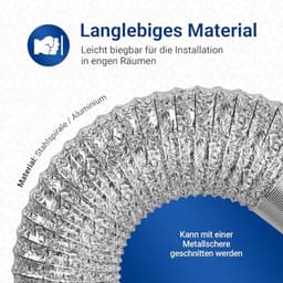 Afvoerslang 10 m 125 mm Flexibele Buis voor Luchtgeleidingssystemen en Airconditioning — thumbnail 5