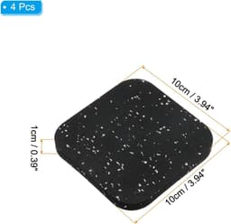 Beschermende loopbandmat - 4 stuks - Schokabsorberende pads - Anti-vibratie rubberen voetmatten voor wasmachine - Geschikt voor trainingsapparatuur - 10 x 10 x 1 cm — thumbnail 5