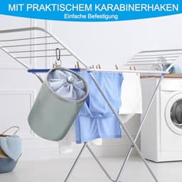 Waterdichte wasknijperzak met haak en trekkoordsluiting - Grijs - Ideaal voor binnen en buiten — thumbnail 4