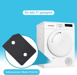 2 stuks - Droogfilters Geschikt voor Miele T1 - Droger basisfilter - Droger warmtepompdroger filter - Sokkelfilter - Warmtewisselaar sponsfilter - Pluisfilter voor condensdroger - Zwart — thumbnail 2