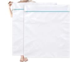 EXCITAT Wasnet - Waszak - Grote fijnmazige waszak met rits - Geschikt voor gordijnen, dekbedden, donsjassen, lakens, jassen - 110x90cm - 2 stuks