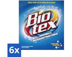 6 x Biotex - Voorwas & Waskrachtversterker - Waspoeder - Witte en Gekleurde Was - 50 Wasbeurten - Waspoeder - Vlekkenverwijderaar - Biologisch Wasmiddel - Wasversterker - Biotex