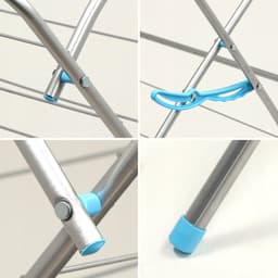 KADAX Verticale staande droger, inklapbaar luchtstroomdroogrek, drooglengte met 15 m totaal droogoppervlak, compact droogrek (grijs) — thumbnail 4
