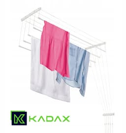 KADAX Plafondwasdroger, wasdroger voor het plafond met 5 stangen, wanddroger met stalen spijlen, plafonddroger, draagvermogen tot 10 kg (wit/160 cm) — thumbnail 3