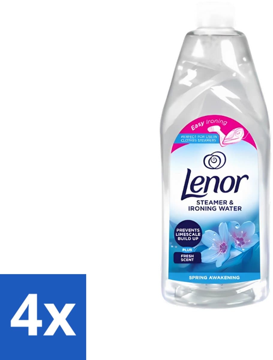 4 x Lenor - Strijkwater - Spring Awakening - Textielverfrisser - 1000 ml - Strijkwater - Textielverfrisser - Wasgoed - Frisheid - Kleding — afbeelding 1