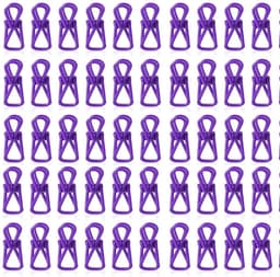 50-stuks Chipklemmen - Voedselzakklemmen - Wasknijpers - Mapklemmen - Fotodecoratie - Wanddecoratie - Geschikt voor het sluiten van snackzakken, het organiseren van documenten of het bevestigen van kleine huishoudelijke artikelen - Paars — thumbnail 1