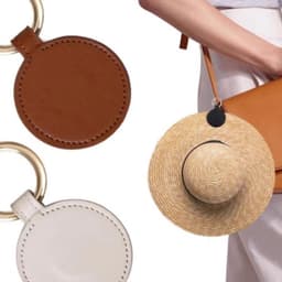 2-delige hoedenclip, magnetische hoedenclip, rugzakhaak, accessoires, zonnehoed, magnetische hoedenclip, draagbaar, wit + bruin — thumbnail 3