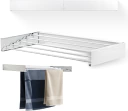 Goodly® High quality Wanddroogrek 80 CM - Droogrek muur inklapbaar - Wasrek - Wasdroogrek buiten - QUALITY 4m - drooglijn - Wit — thumbnail 1