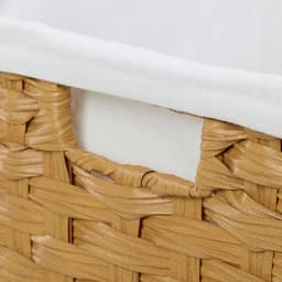 wasmand met 2 vakken - 110 liter - rotanlook - binnenzak - bruin-beige — thumbnail 5