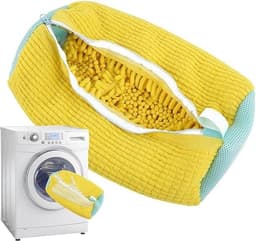 Waszak - Waszak Schoenen - Waszak Voor Schoenen - Laundry bag - Waszakken voor Sneakers - Wasgoed - Schoenenwaszak Wasmachine - Schoenenwaszak - Herbruikbaar - Schoen Wassen - Netje Anti-Vervorming - Waszak Schoenenzak - 39 x 19 cm - geel - Polyester — thumbnail 1
