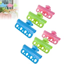 Wasknijpers - 6 Stuks - Wasrek - Knijpers - Wasgoedknijpers - Stevig - Anti Windknijpers - Handdoek Clips - Was Ophangen/Uithangen Knijpers - Multifunctionele - Poreuze - Outdoor En Vakantie Zomerartikelen - Blauw/Roze/Groen — thumbnail 1