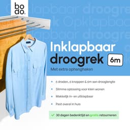 Bodo® In- en uitklapbaar droogrek met Ophanghaken - Wit - 6m Drooglengte — thumbnail 2