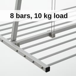 Foxydry Mini 128 cm plafond droogrek - handbediend - 9,6 m drooglengte - grijs — thumbnail 3