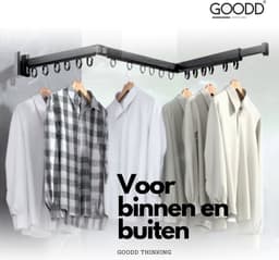 GOODD® - Droogrek - Wasrek - Wanddroogrek - Zwart - Inklapbaar - Rvs — thumbnail 2