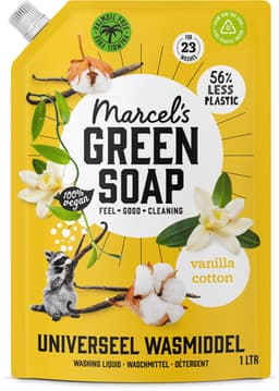 Marcel's Green Soap Universeel Wasmiddel Navulling - Vanille & Katoen - 4 x 1L - 92 wasbeurten — thumbnail 4