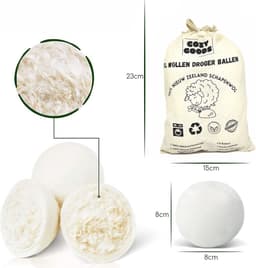 CozyGoods droger ballen - Drogerballen - 6 stuks XL - Wasballen - Wasverzachter - Herbruikbare Drogerballen – Droogt de was sneller — thumbnail 5