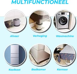 Minismus Wasmachine Verhoger Set van 4 stuks - Zwarte demper Pads - Antislipmatjes - 3,5 CM - Antislip Wasmachine Voeten - Trillingsdempers Wasmachine - Geluidsdemper Wasmachine - Anti Vibratie Wasmachine - Anti Vibratie Pads - Wasdroger Verhoger — thumbnail 4