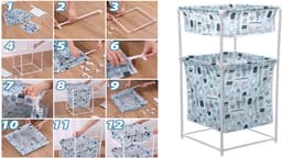 Pingyang Rongrong Handicraft Factory - Wasmand - Dubbel - 40l - Met Plank — thumbnail 3