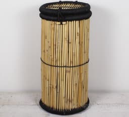 Migo Styling - Wasmand - Bamboe - rond - 58 Liter - Eco - Opbergmand - Wasbox met deksel - naturel — thumbnail 3