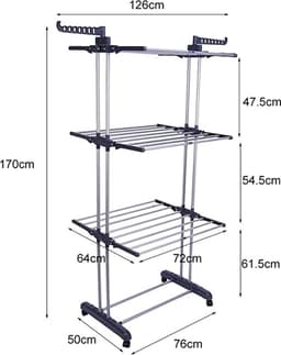 Droogrek voor binnen, wasrek / collapsible laundry rack - opvouwbaar — thumbnail 3