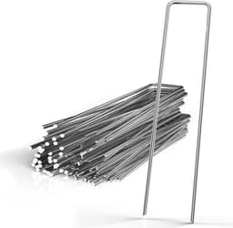 Intirilife 50 x grondanker 150 x 25 x 2,7 mm gegalvaniseerd roestvrij staal - onkruidvlies bevestiging grondnagel weerhaak — thumbnail 1