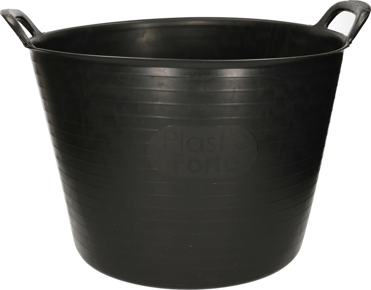 Plasticforte Flexibele kuip emmer - wasmand - rond - zwart - 42 liter - Opbergmanden — afbeelding 1