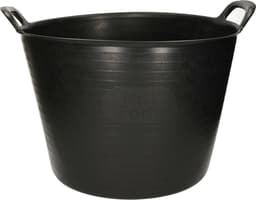 Plasticforte Flexibele kuip emmer - wasmand - rond - zwart - 42 liter - Opbergmanden — thumbnail 1