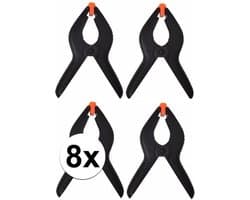 Grote zwarte kunststof handdoeken/badlaken knijpers 8 stuks - outdoor en vakantie zomerartikelen