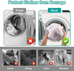 Solidchoice - Set van 2 Grote Waszakken 60 x 90 cm voor de Wasmachine — thumbnail 3