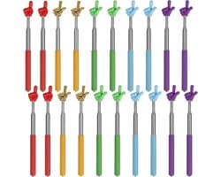 Zeigefingerstaaf, uittrekbaar, 20 stuks, wijsvinger staaf, kleurrijke wijsstok met vingervorm, roestvrij staal - ShopVlot