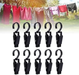 Wasknijpers 10 Stuks - Multifunctioneel Ontwerp - Draaibaar - Antislip - Klemkracht - Voor Kleding en Hoeden - Ophangclips — thumbnail 1